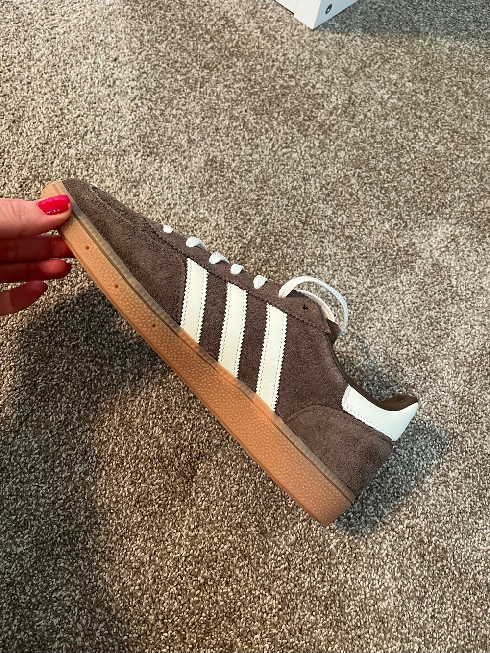 Adidas Handball Spezial Original Suede Sneakers - Gum Sole Brown & White - Picture 13 of 16